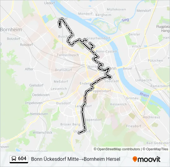 604 Bus Line Map