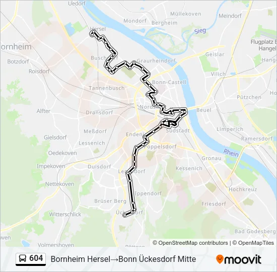 604 Bus Line Map