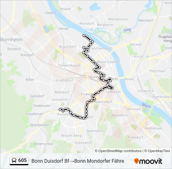 605 Bus Line Map