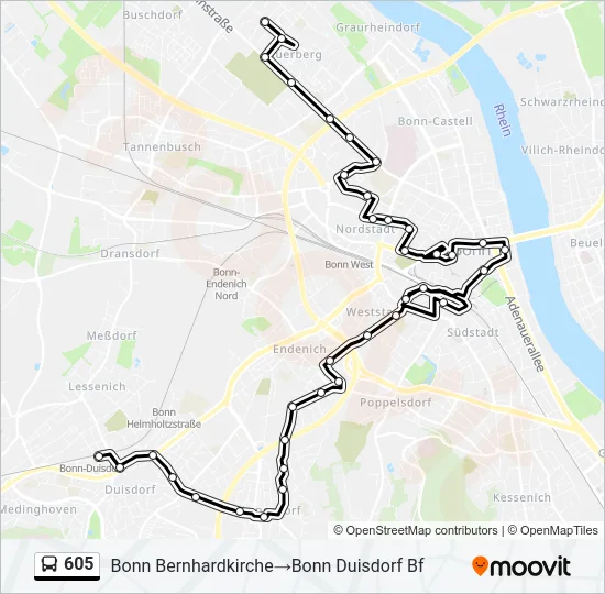 605 Bus Line Map