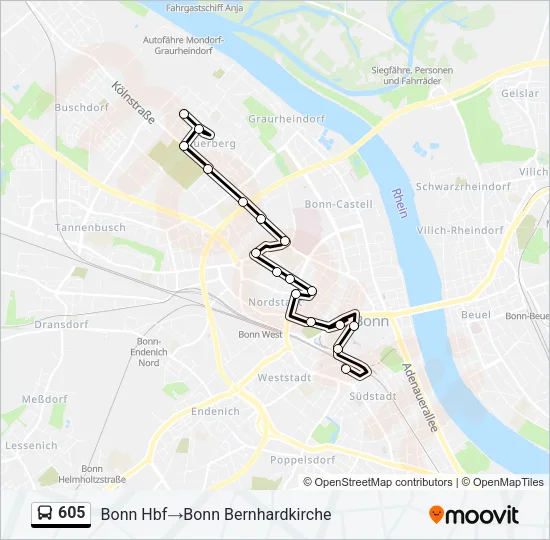 605 Bus Line Map