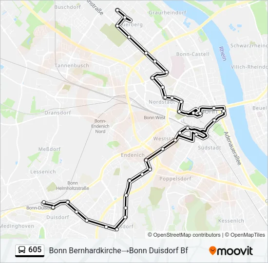 605 Bus Line Map