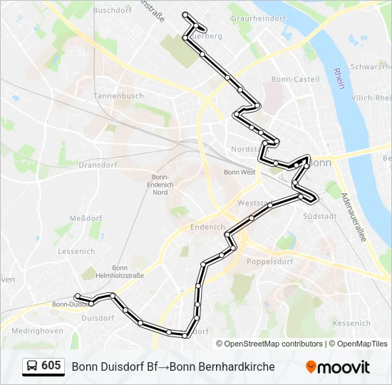 605 Bus Line Map