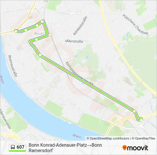 607 Bus Line Map