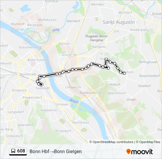 608 Bus Line Map