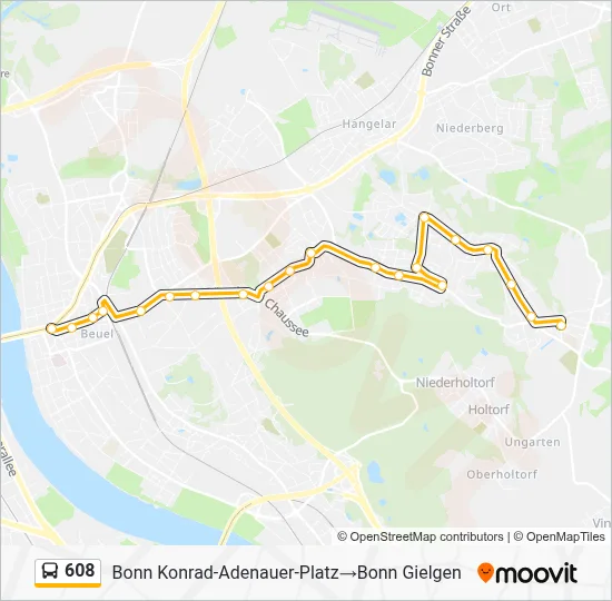 608 Bus Line Map