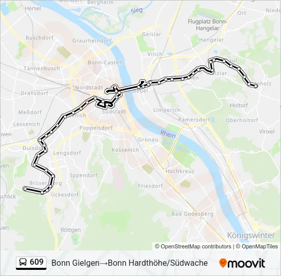 609 Bus Line Map