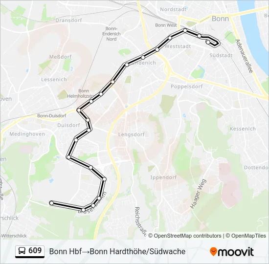 609 Bus Line Map