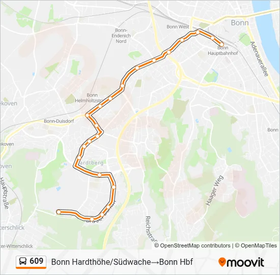 609 Bus Line Map