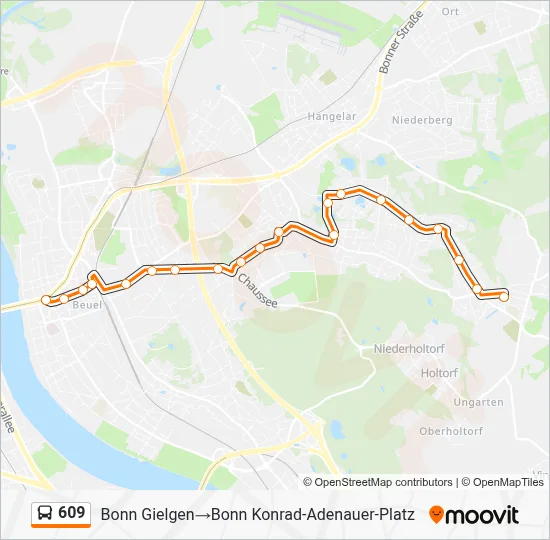 609 Bus Line Map