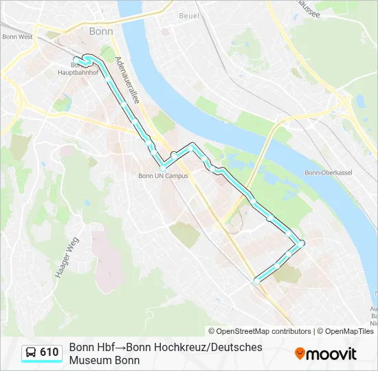 610 Bus Line Map
