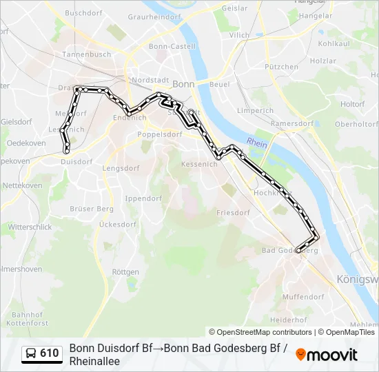 610 Bus Line Map