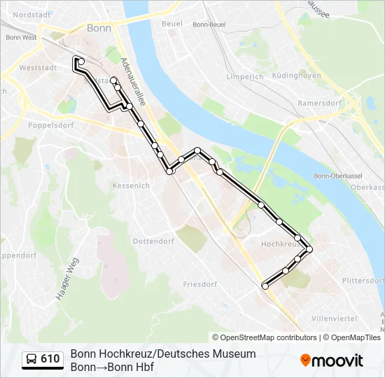 Buslinie 610 Karte