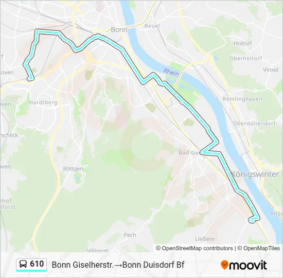 610 Bus Line Map
