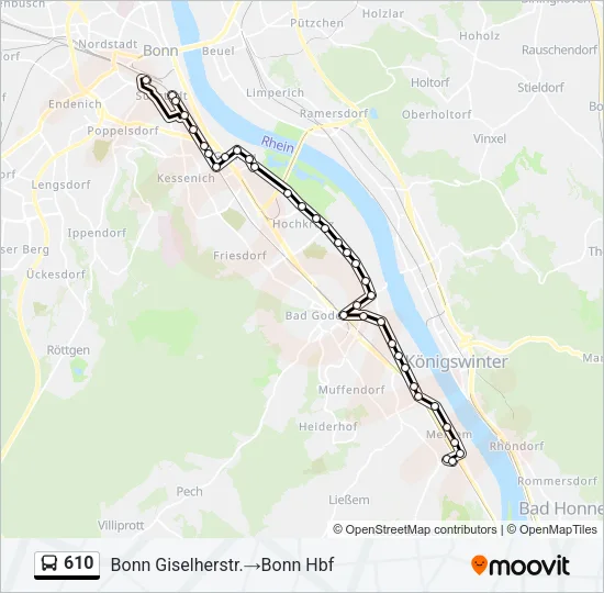 610 Bus Line Map