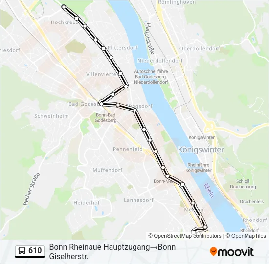 610 Bus Line Map