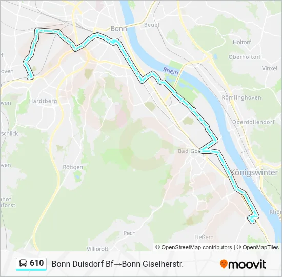 610 Bus Line Map