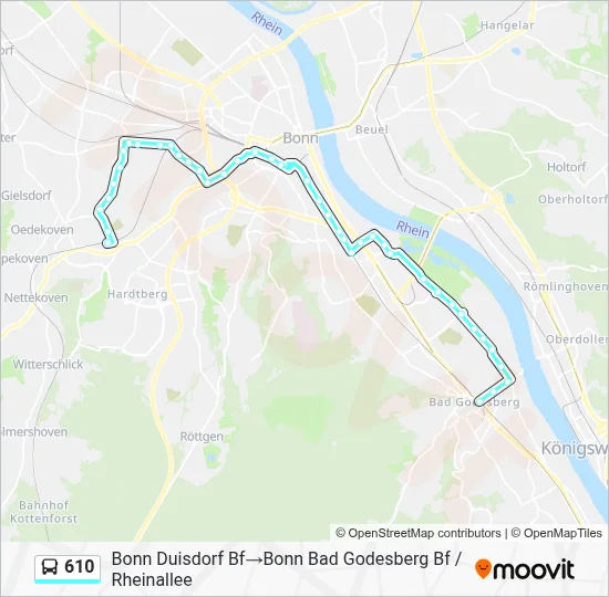 Buslinie 610 Karte