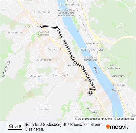 610 bus Line Map