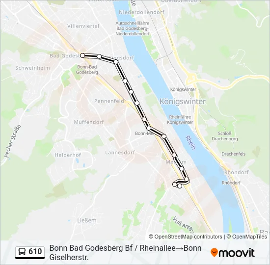 610 Bus Line Map