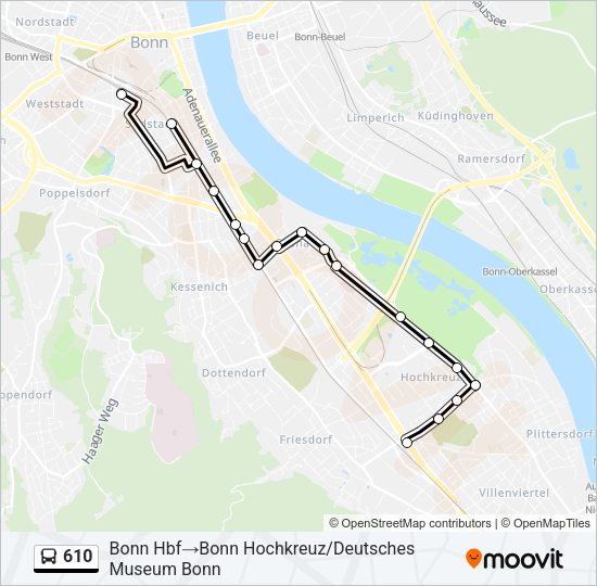 Автобус 610: карта маршрута