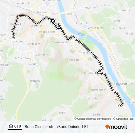 610 Bus Line Map