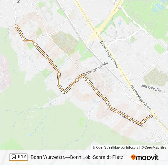 612 Bus Line Map