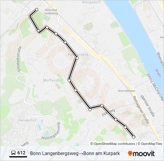 Автобус 612: карта маршрута