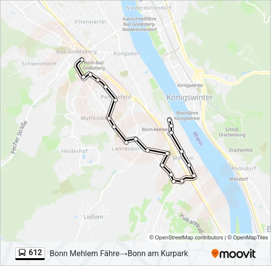 612 Bus Line Map