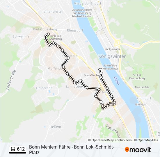 612 bus Line Map