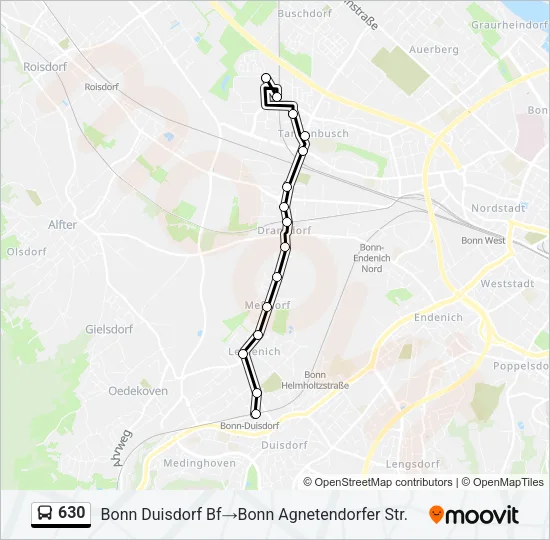 630 Bus Line Map