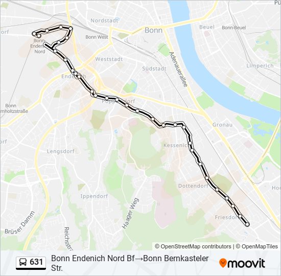 631 bus Line Map