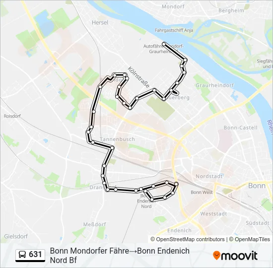631 Bus Line Map