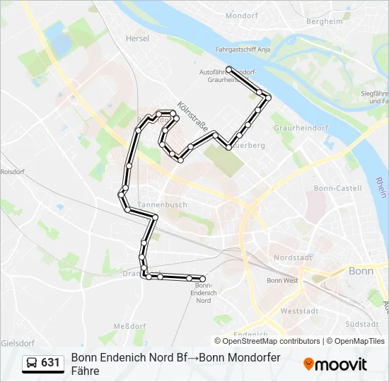 631 Bus Line Map