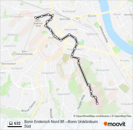 632 Bus Line Map