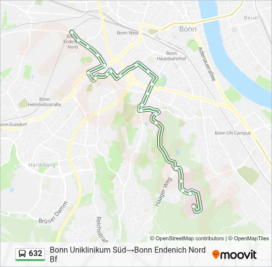 632 Bus Line Map