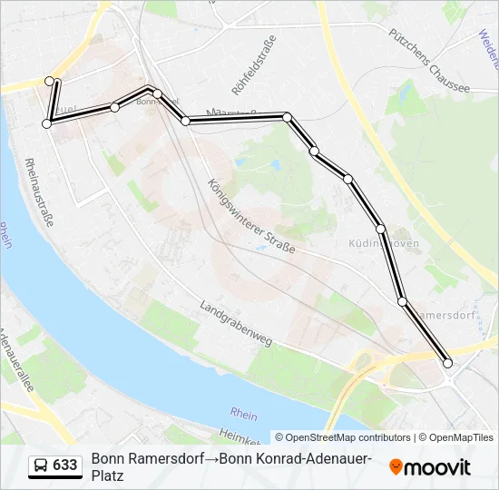 633 Bus Line Map