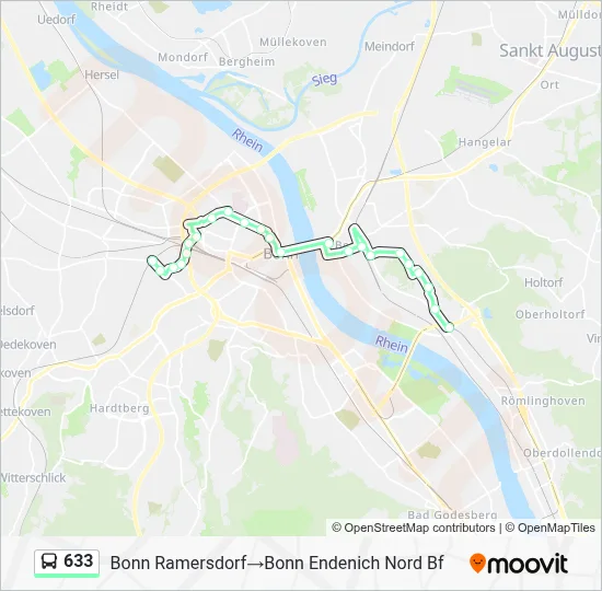 633 Bus Line Map