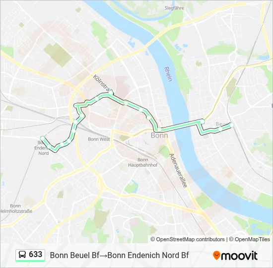 633 Bus Line Map