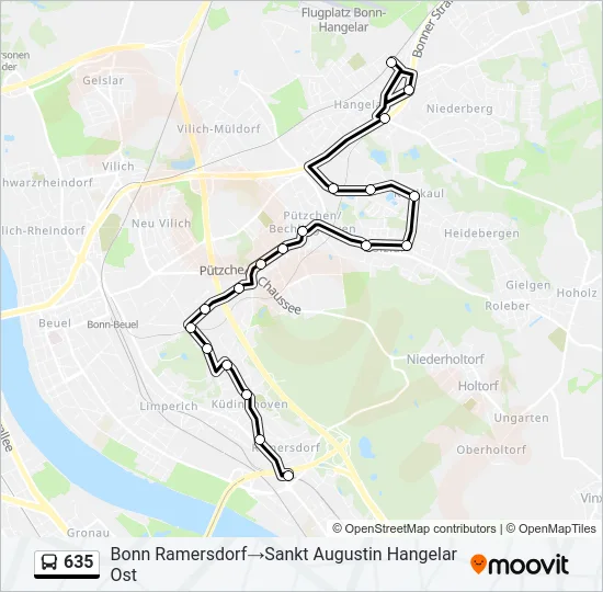 635 Bus Line Map