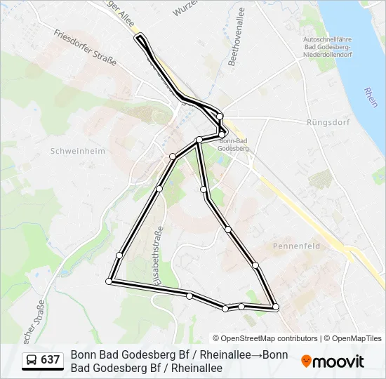 637 Bus Line Map