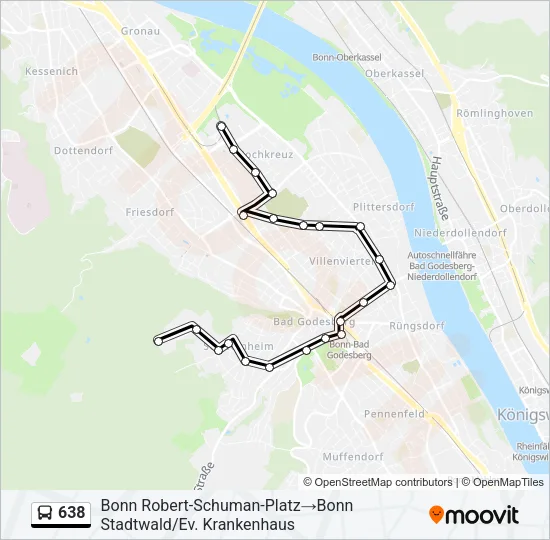 638 Bus Line Map