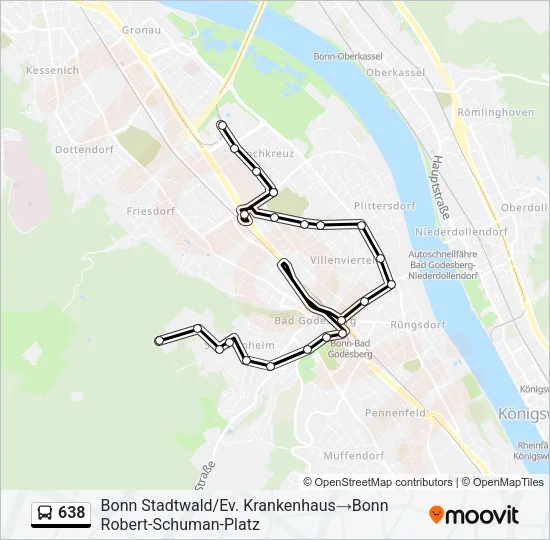 638 Bus Line Map