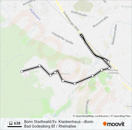 638 Bus Line Map