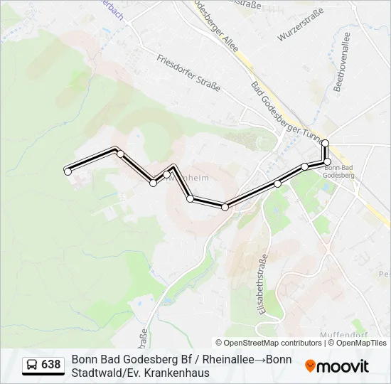 638 Bus Line Map