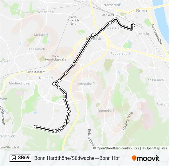 SB69 Bus Line Map