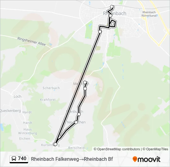 740 Bus Line Map