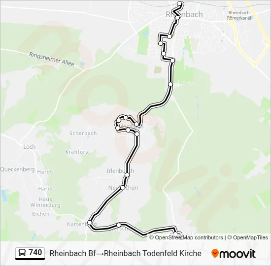 740 Bus Line Map