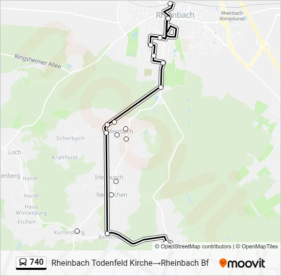 740 Bus Line Map