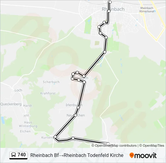740 Bus Line Map